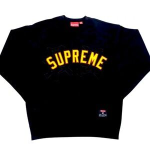 SUPREME-KANJI LOGO BLACK CREWNECK SIZE MEDIUM